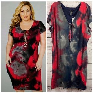 🌟HOST PICK🌟❤️🖤🤍 Tie Dye BodyCon Dress Size 26/28
